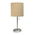 Diamond Sparkle Stick Table Lamp with USB Charging Port & Fabric Shade, Tan DI2519774